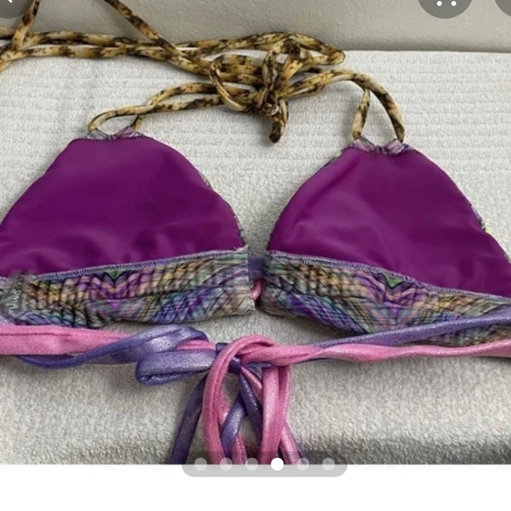 Montce Swim Purple Bikini Top Sz L - Picture 3 of 5